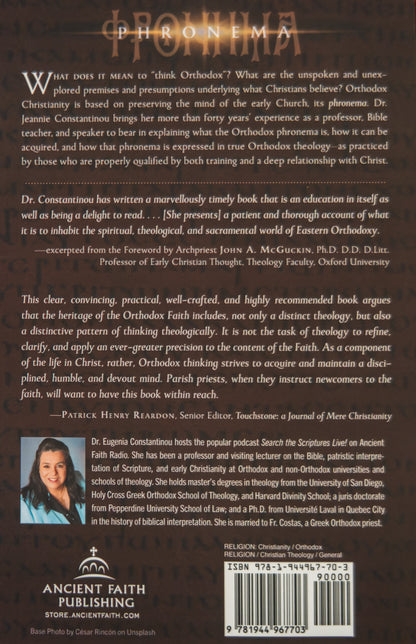 Thinking Orthodox: Understanding and Acquiring the Orthodox Christian Mind