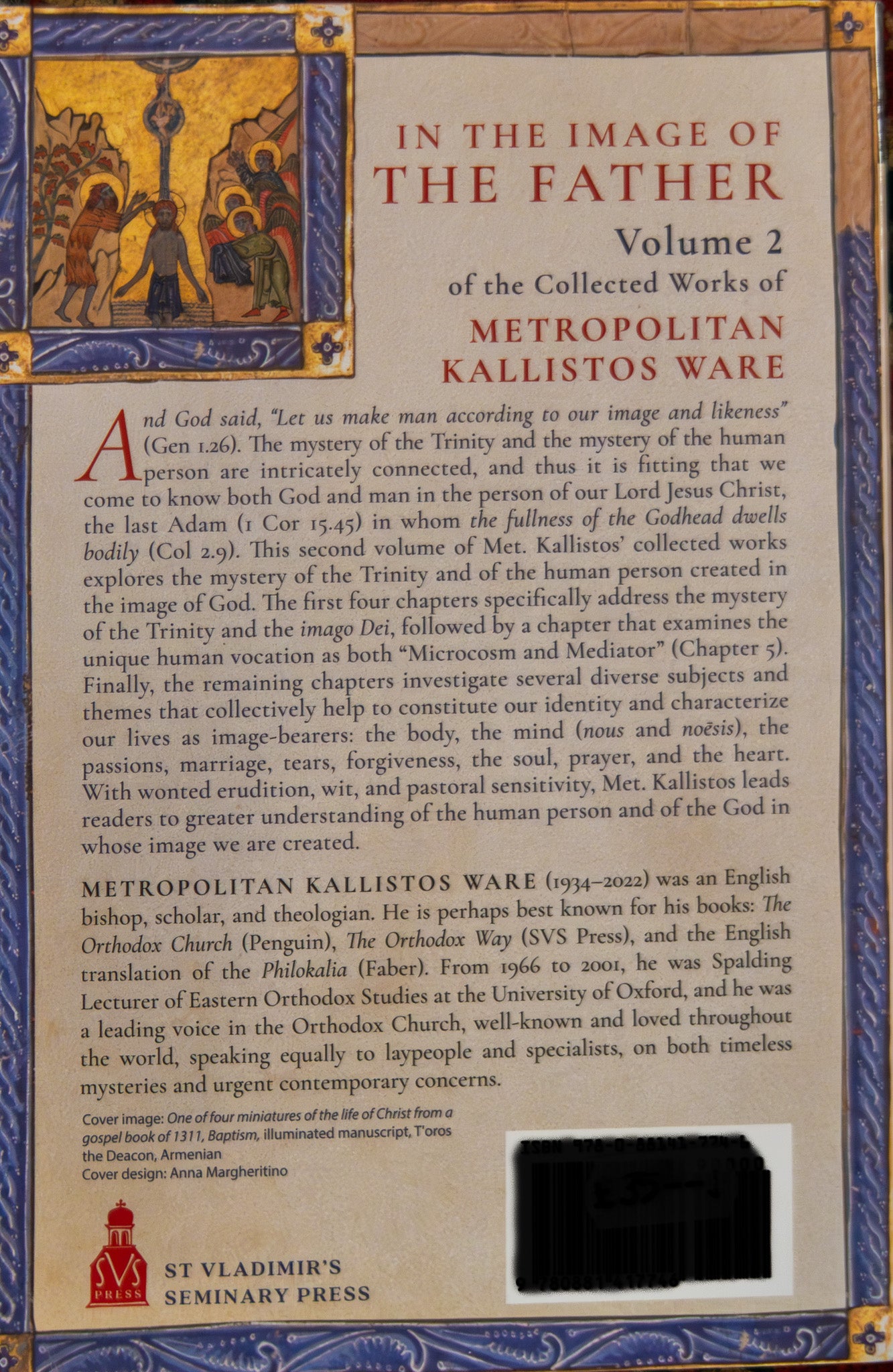 Collected Works of Metropolitan Kallistos Ware, Volume 2: In The Image of the Father